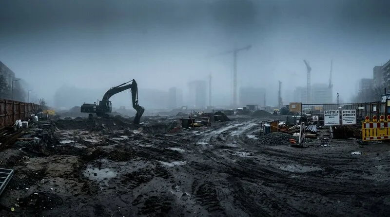 Bagger bei Neubau-Vorbereitung in Berlin — AfA 3% für Neubauten ab 2023