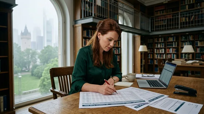 Investor blickt auf Stadtpanorama in Köln