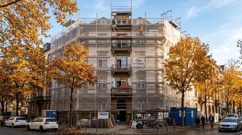 Vermieter notiert Mängel und Zählerstände ins Begehungsprotokoll einer Wohnung in Köln