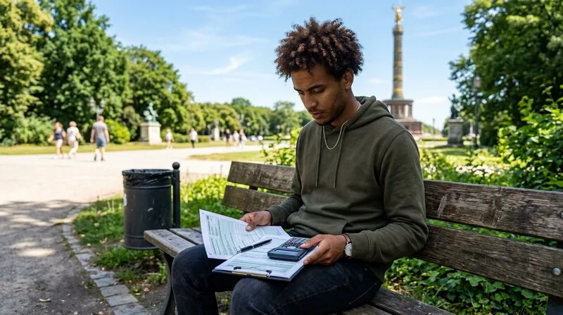 Steuerformular und Taschenrechner fuer AfA-Abschreibung Immobilien