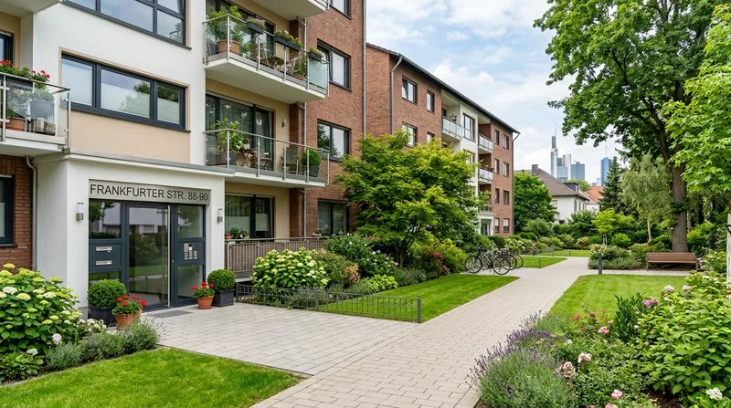 Gepflegter Wohnblock mit Grünanlage in Frankfurt als renditestarke Kapitalanlage